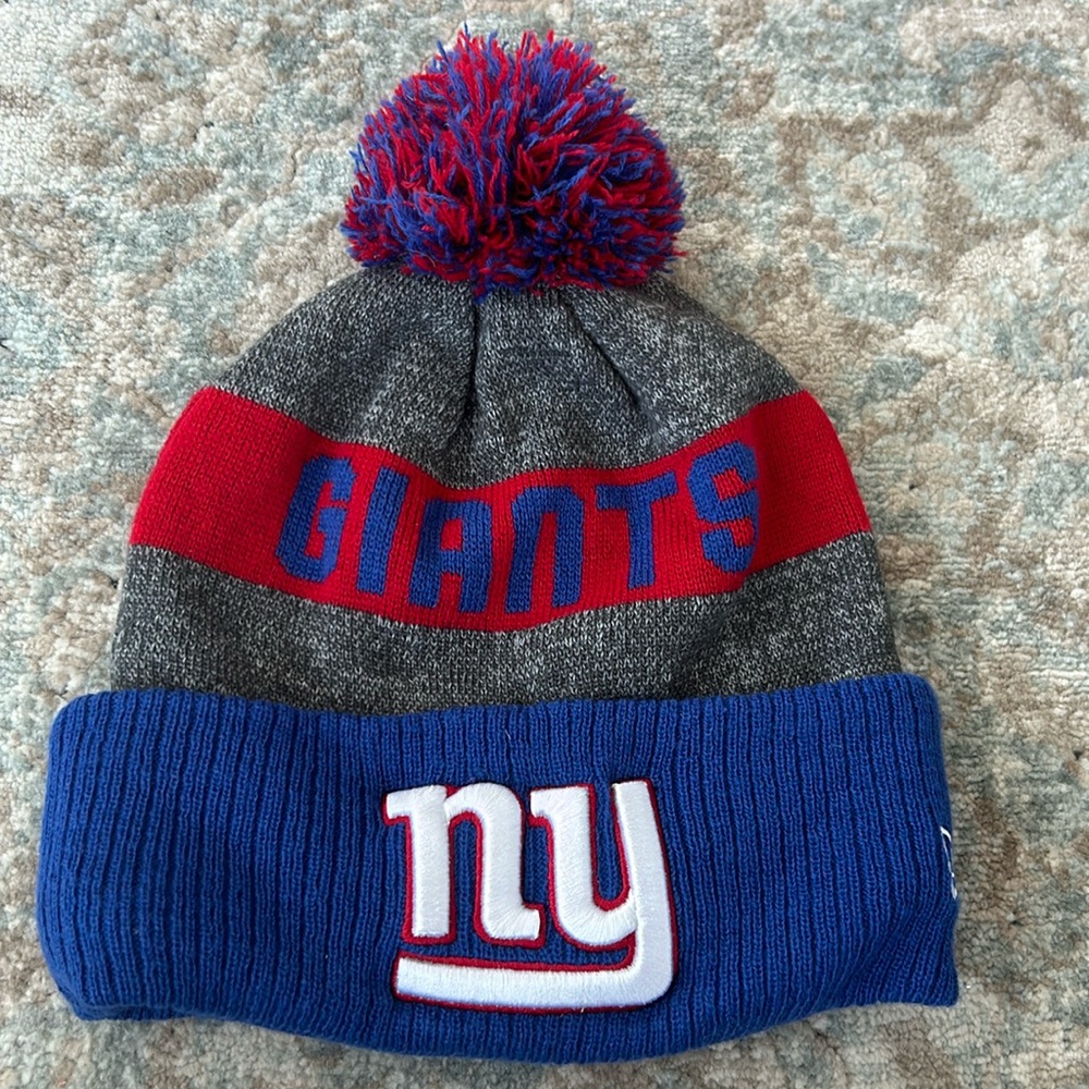 NFL New York Giants Winter Knit New Era Cap Hat Ski Fleece Lined Football NWOT